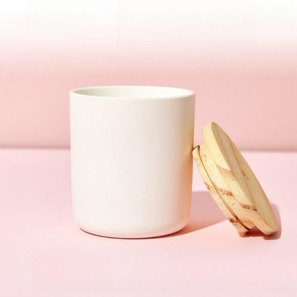 Candle Making Jars With Lids - 빈 매트 화이트 유리 캔들 홀더,