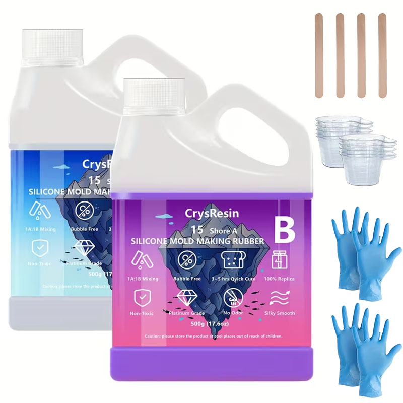 Candle Making Kits - 500ml 2병 액상 실리콘 몰드 제작용,
