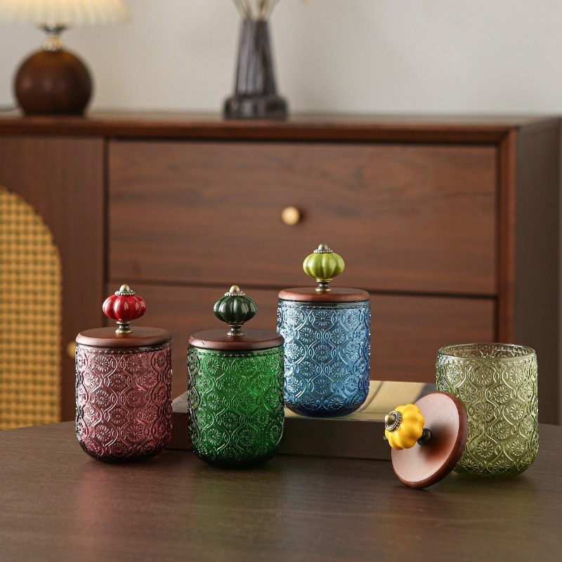 Candle Making Jars With Lids - 레트로 유리 면봉 보관함, 독창적인 면봉