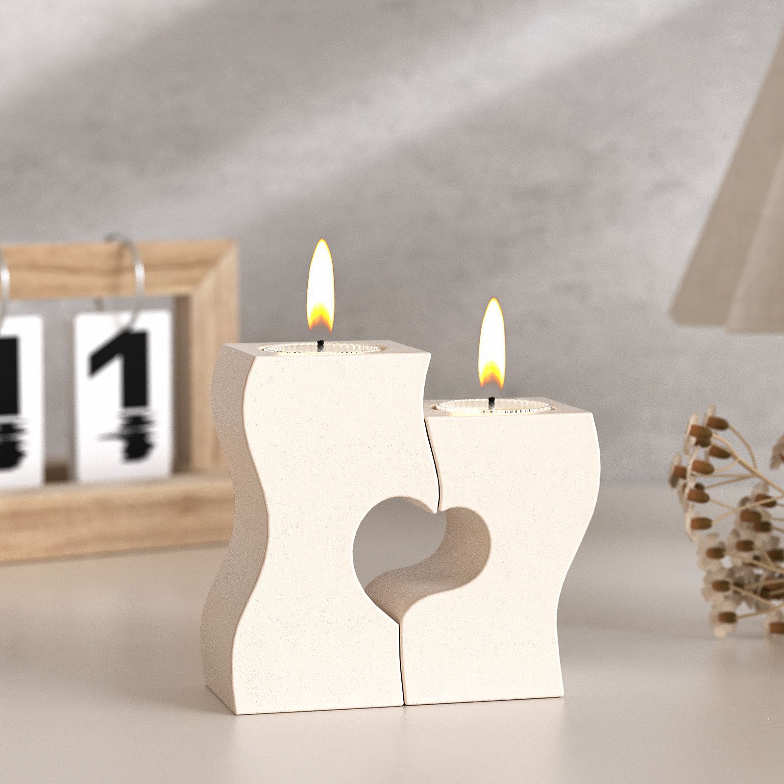 Candle Making Tutorial - S 하트 촛대 실리콘 몰드 DIY