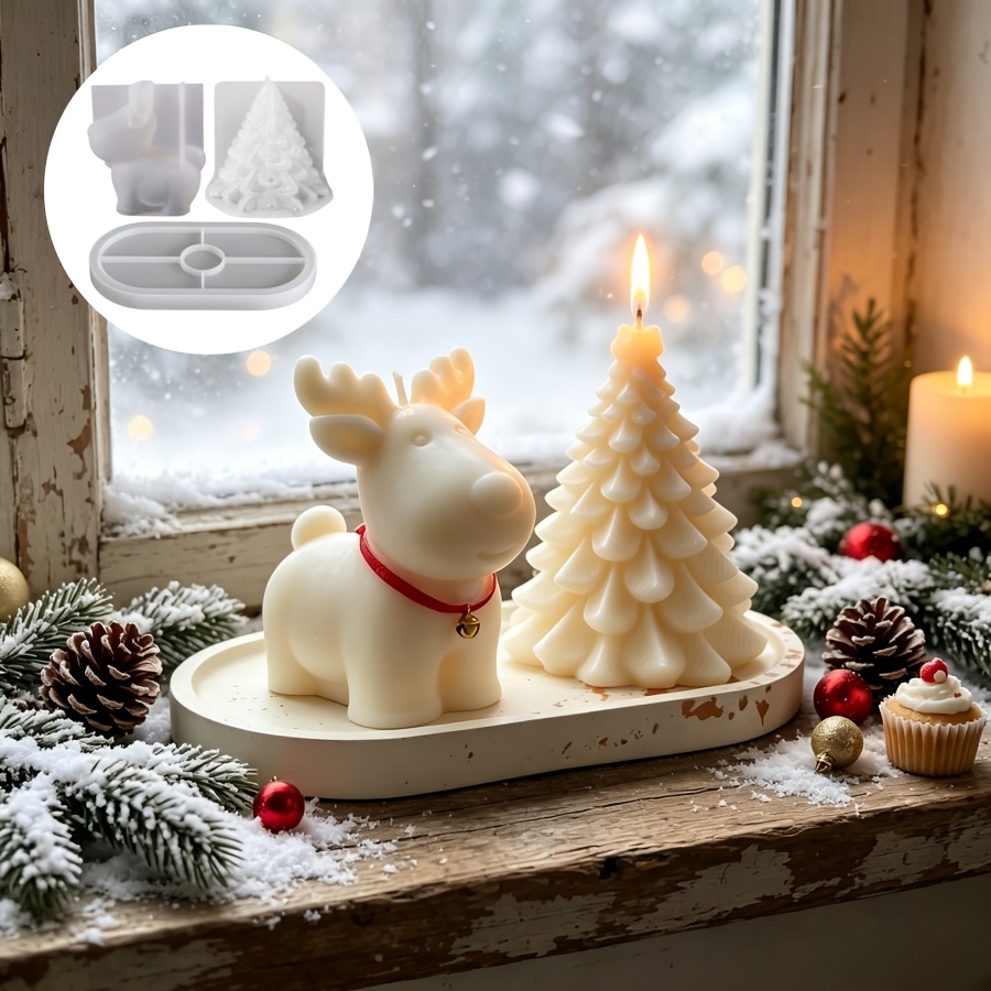 Candle Making Kits - 클레이 실리콘 몰드 3종 세트: 크리스마스
