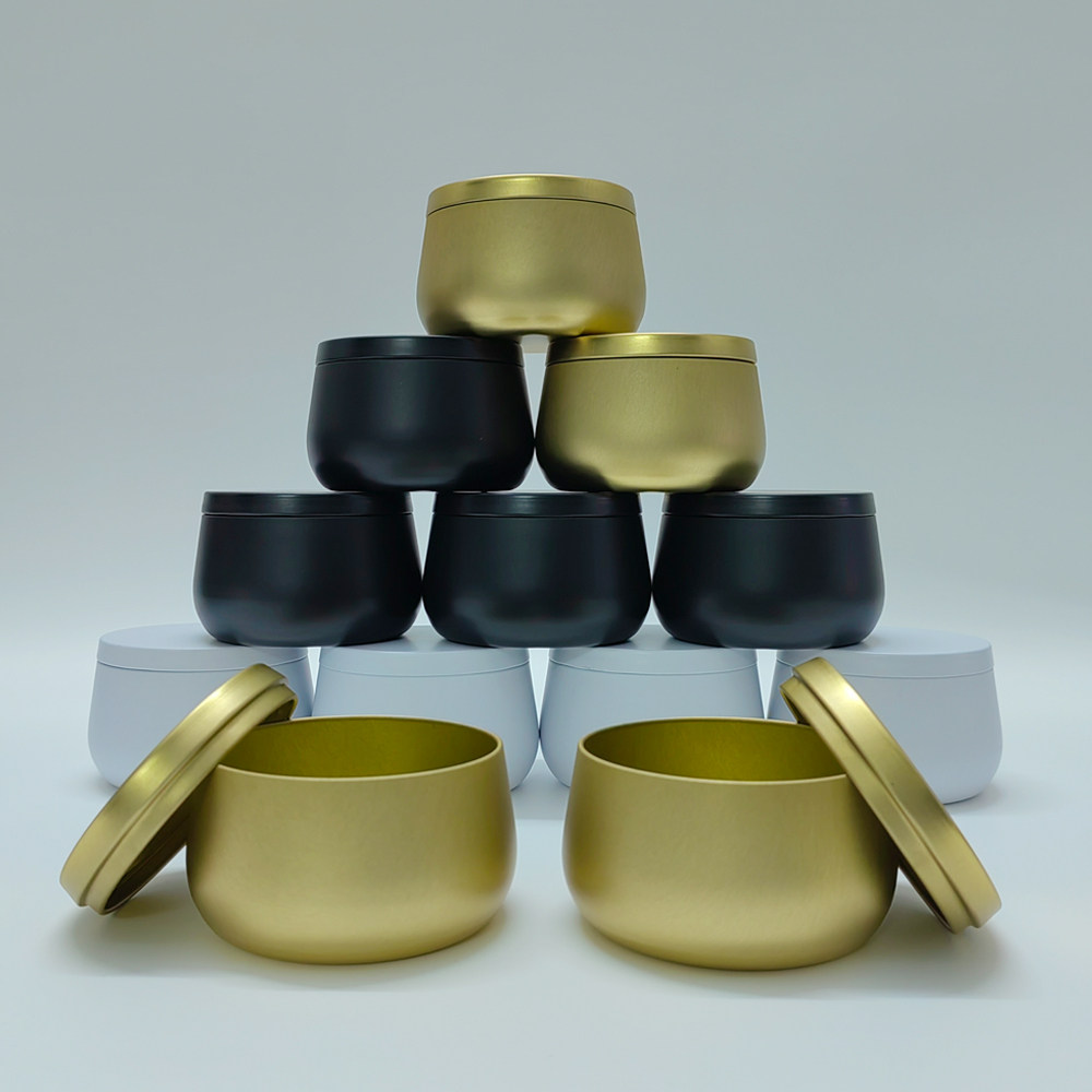 Tin Container Lid - 12개입 8온스 화이트 블랙 골드 메탈