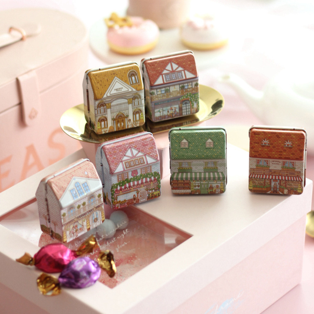 6Pcs 미니 하우스 모양의 주석 상자 힌지 뚜껑이 있 - Tin Container Lid 리뷰 및 가격