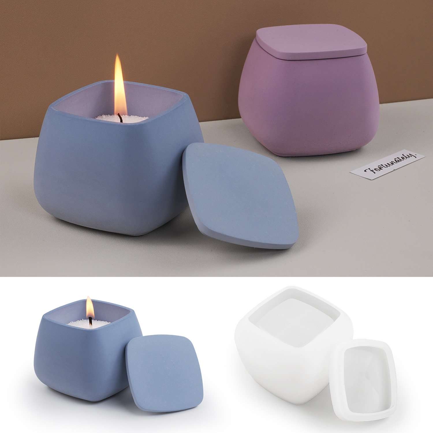 DIY 에폭시 시멘트 석고 실리콘 몰드 사각 캔들 컵  - Candle Making Jars With Lids 리뷰 및 가격