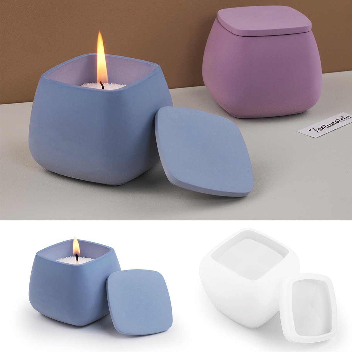 사각형 양초 항아리 실리콘 몰드 DIY 뚜껑 보석 보관 - Candle Making Jars With Lids 리뷰 및 가격
