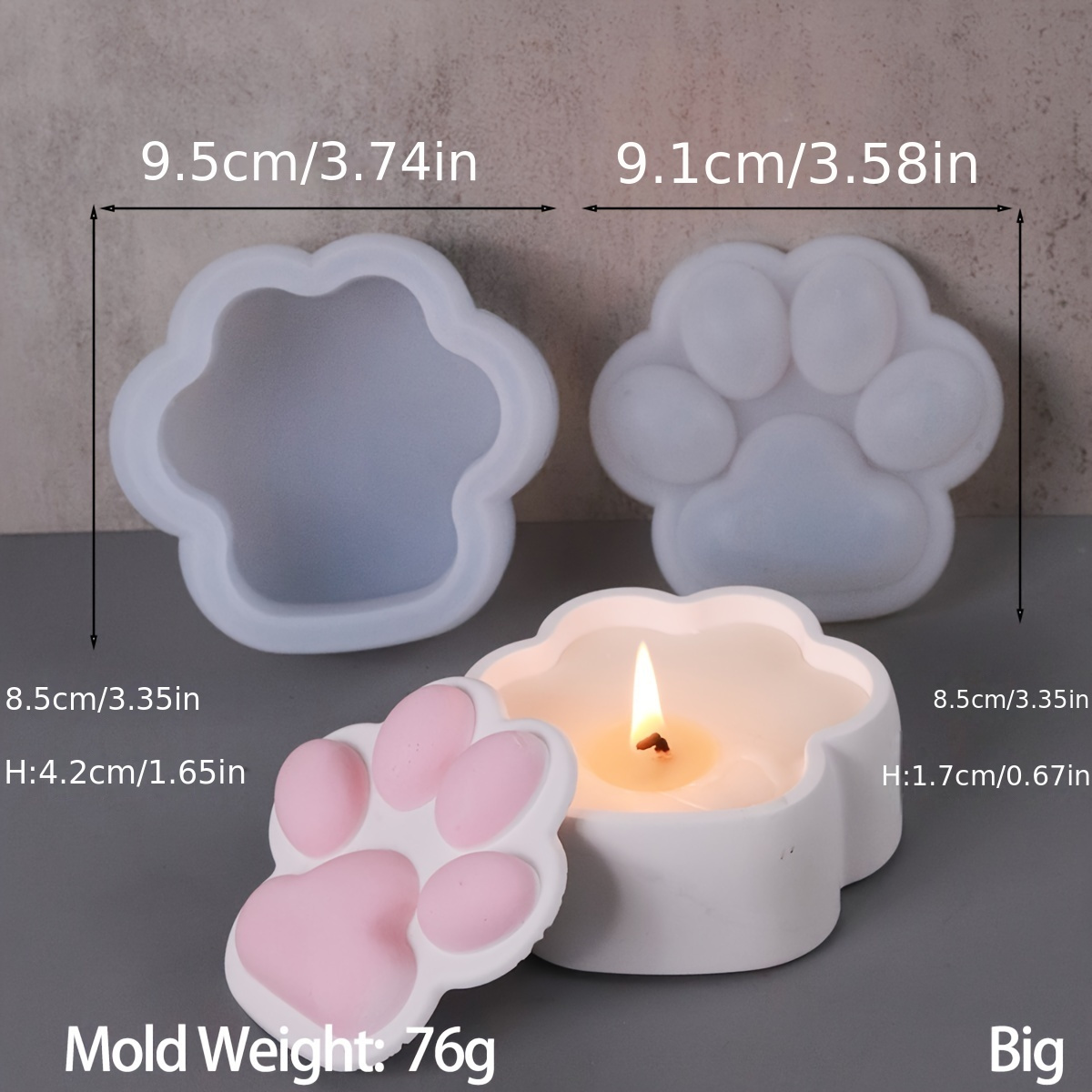 고양이 발톱 모양 보관함 실리콘 몰드 DIY 뚜껑付き  - Candle Making Jars With Lids 리뷰 및 가격