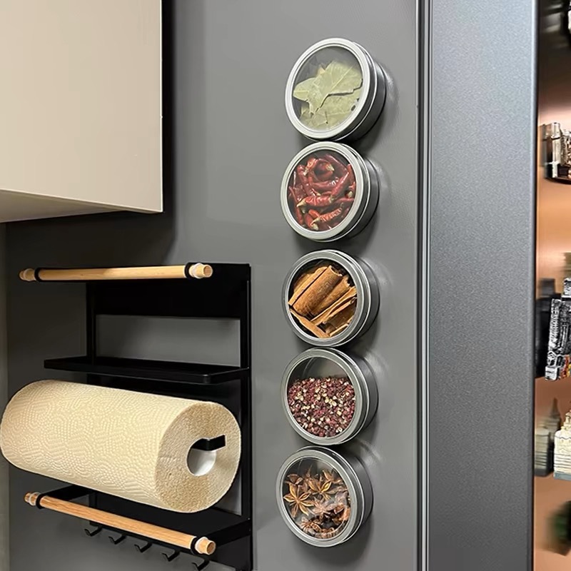 투명 뚜껑이 있는 자석 부착형 향신료 보관 용기, 벽에 - Tin Container Lid 리뷰 및 가격