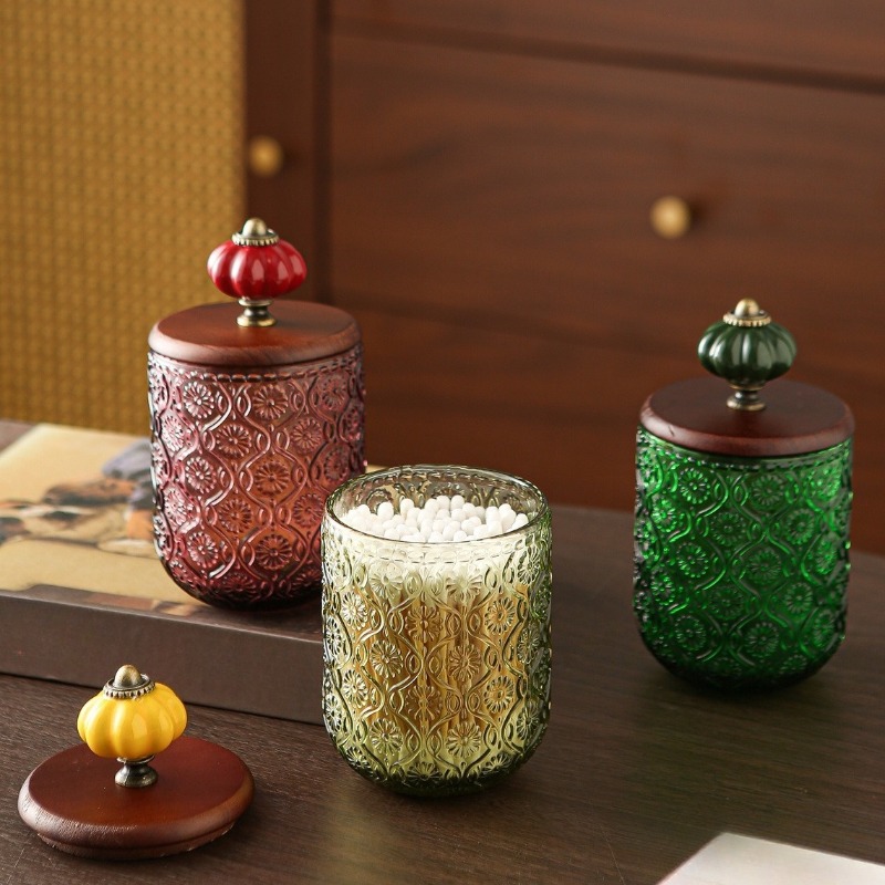 레트로 유리 면봉 보관함, 독창적인 면봉 이쑤시개 튜브 - Candle Making Jars With Lids 리뷰 및 가격