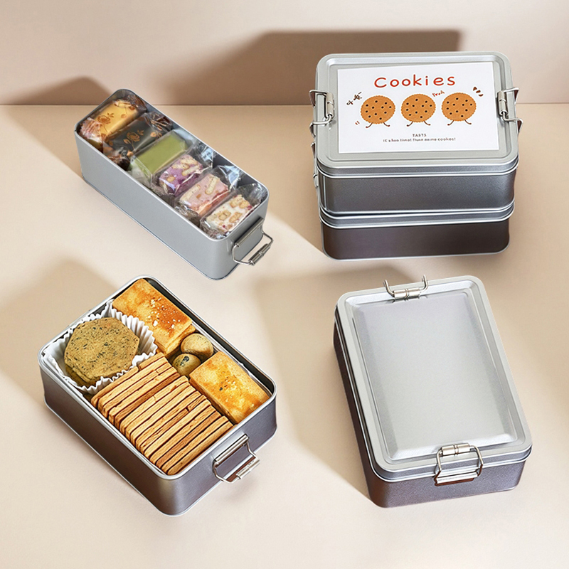 뚜껑이 있는 직사각형 양철 쿠키 보관함, 먼지 방지 기 - Tin Container Lid 리뷰 및 가격