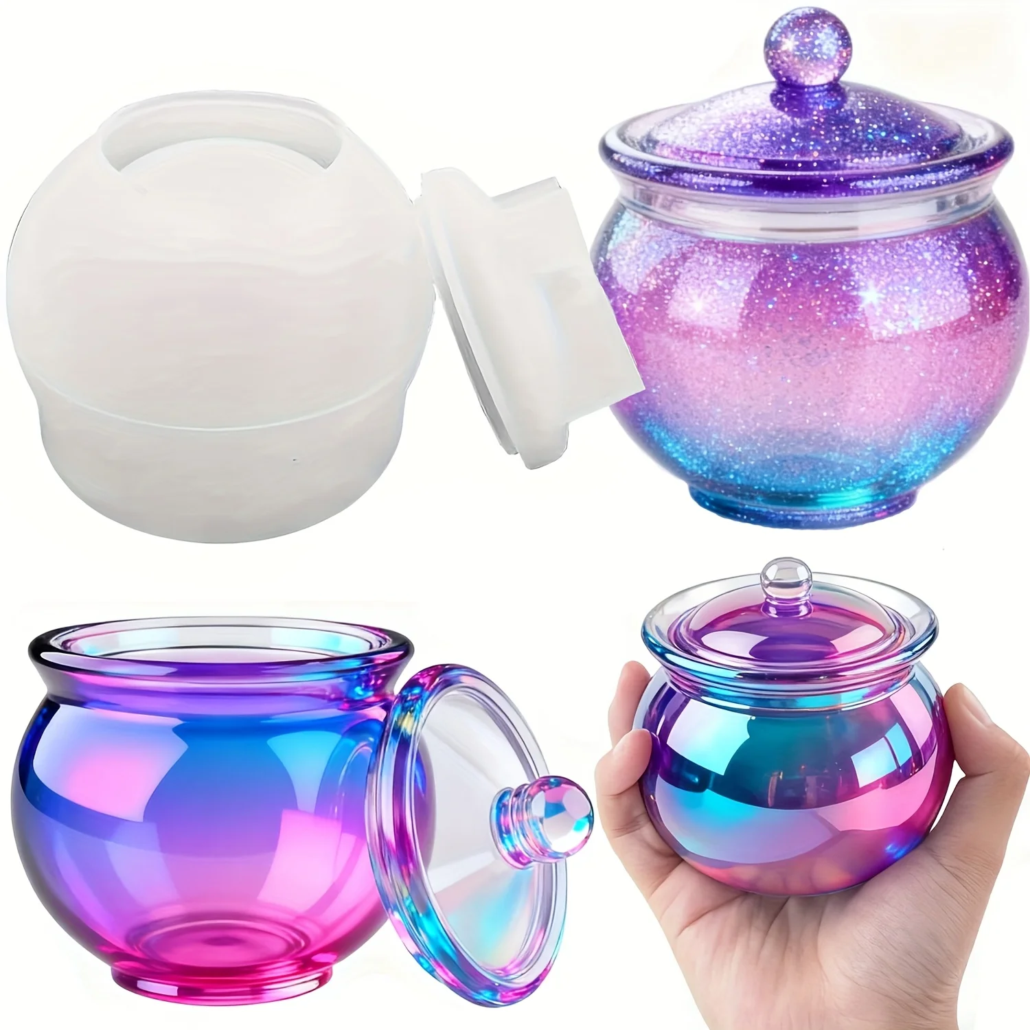 뚜껑이 있는 둥근 수지 캔 몰드 1세트, DIY 보석  - Candle Making Jug 리뷰 및 가격