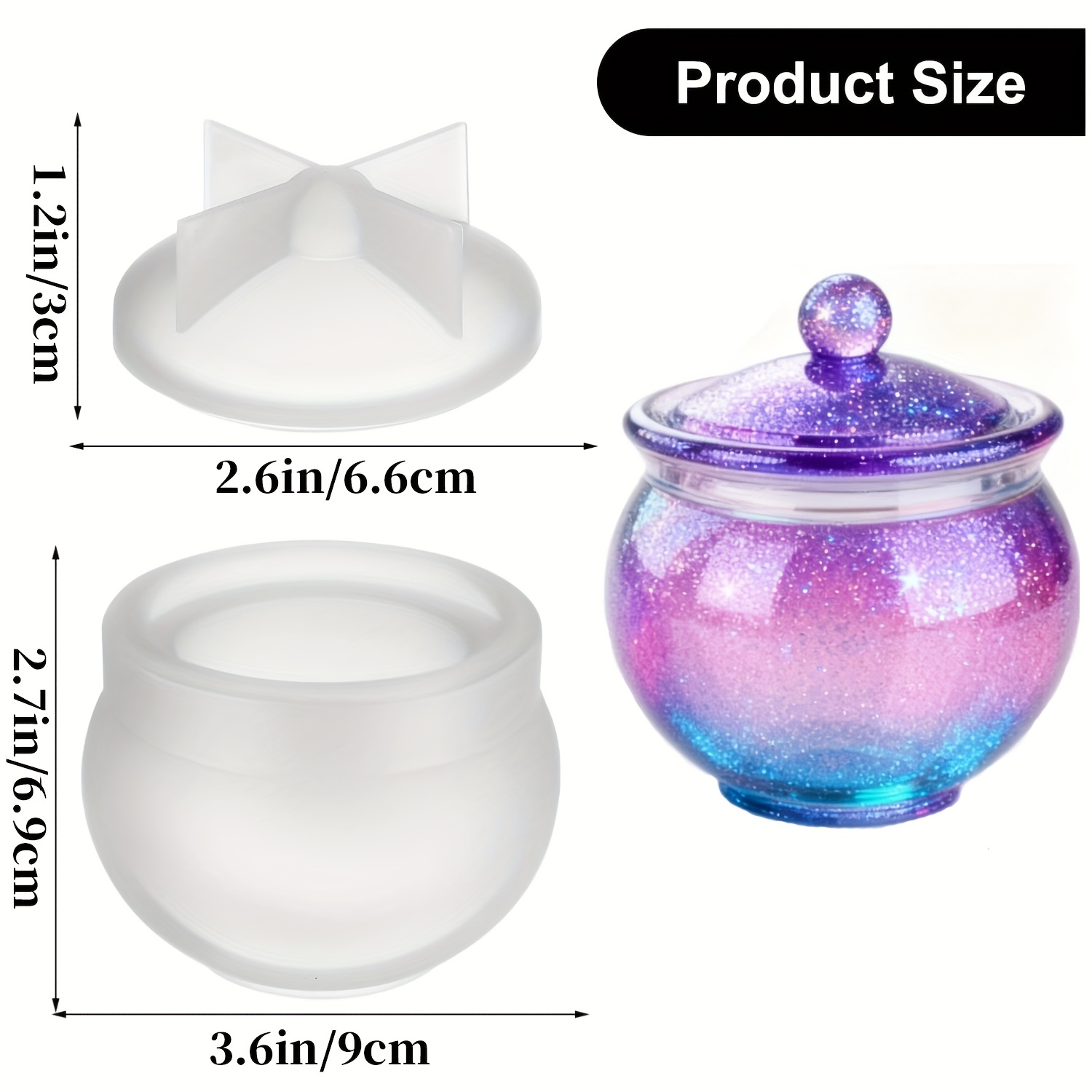 뚜껑이 있는 둥근 수지 캔 몰드 1세트, DIY 보석  - Candle Making Jug 리뷰 및 가격